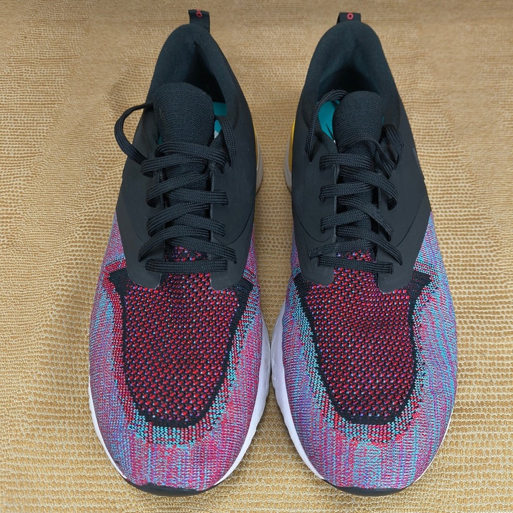 Nike Odyssey React Flyknit 2 Mens Running Shoes Black Multi Color AH1015-005 12 - Picture 5 of 14